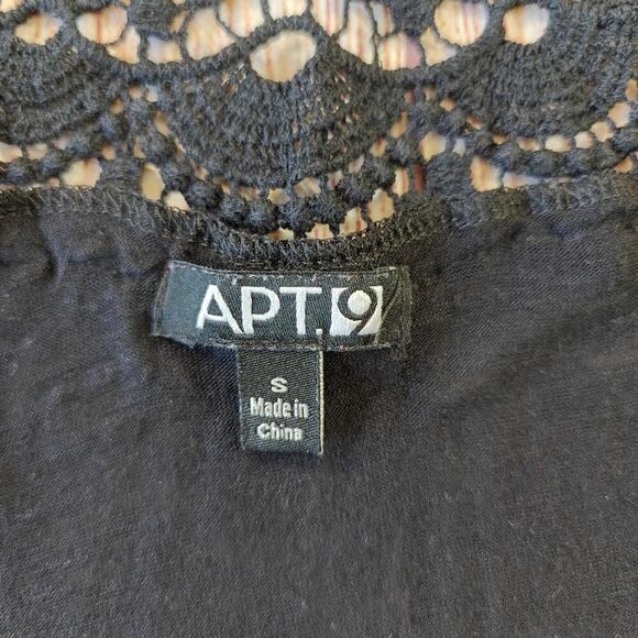 Apt. 9 crochet back open front asymmetrical hem cardigan sz S - Picture 7 of 7